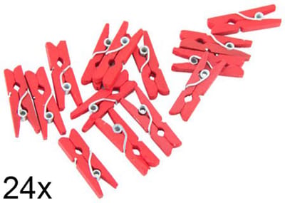 Mini Knijpers Hout Rood (24st)