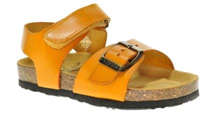 Plakton Lederen Sandaal Mosterdkleur Met Velcro maat 24