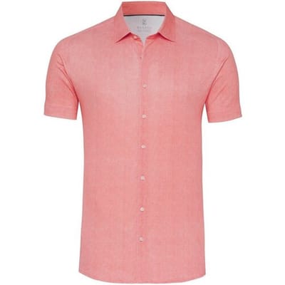 Desoto Overhemd Casual Kent Solid Color Oxford Look Coral / male