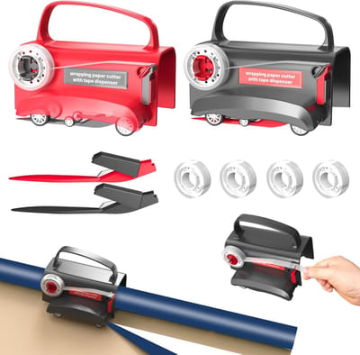 Gereedschap Cadeaupapier - Rol Snijder - Feestelijke Verpakking - Inclusief Reservemesjes - Compact Ontwerp