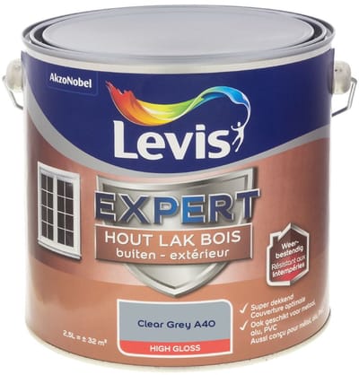 Levis - Expert Hout Lak Buiten High Gloss Mix - Clear Grey A40 - Mengverf - 2,5 L