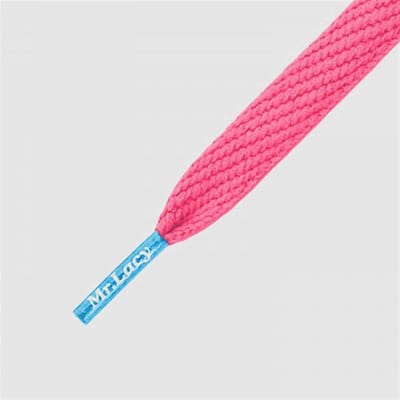 Mr.Lacy Junior Sneaker schoenveters Plat Roze / Blauw Colored Tips -  110 cm X 10 mm