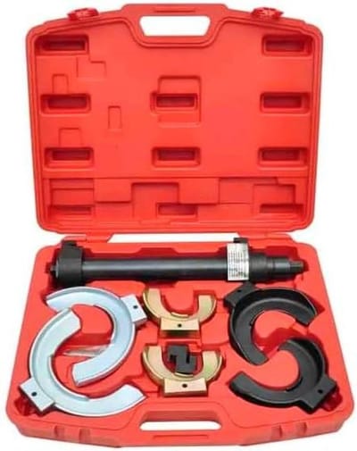 Veercompressorset - Ophanging gereedschap - Auto onderhoud - Robuuste koolstofstaal - 65-215mm bekken - Zwart