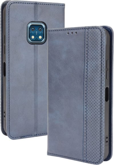 Coverup Hoesje - Geschikt voor Nokia XR20 Hoesje - Coverup Vintage Style Book Case - Blauw