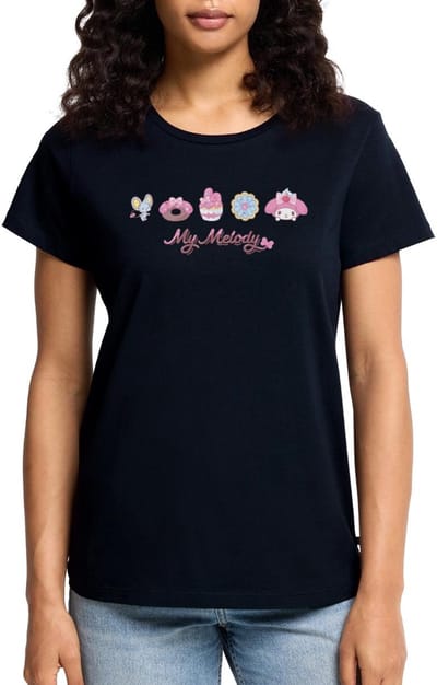 My Melody Met Flat En Gebakjes Premium T Shirt Dames