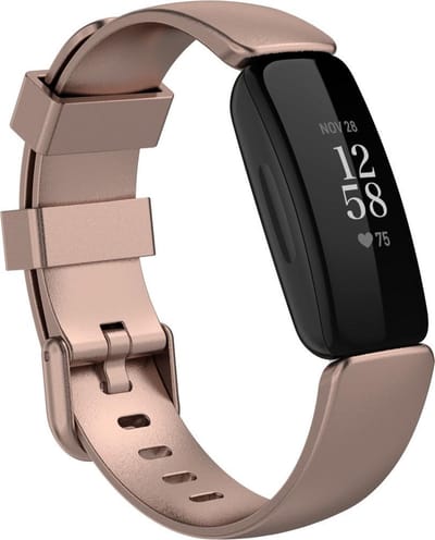 By Qubix - Compatible Fitbit bandje - Geschikt voor Fitbit Inspire 2 & Ace 3 - Sportbandje met gesp - Maat: Large - Rosé goud Smartwatchbandje bandje Armband Polsband Strap Band Watchband