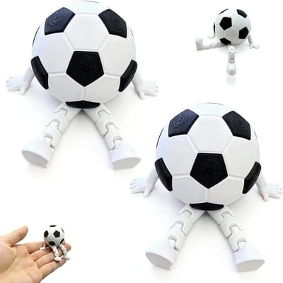 VHV - Voetbal Decoratie - 2 stuks 3D voetbalfiguren - PLA bureaudecoratie - voor bureau, kamer en fanhoek - Wereldkampioenschapsthema