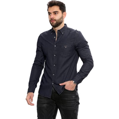 Gant Heren Regular Fit Overhemd - Zwart