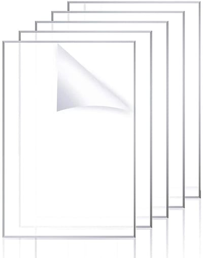 Acrylic Panels - 30 x 20 cm - 2 mm - Pack of 5 - Transparante Plastic Panels voor Frames - Projectie en Kleurmenging - met Beschermfolie