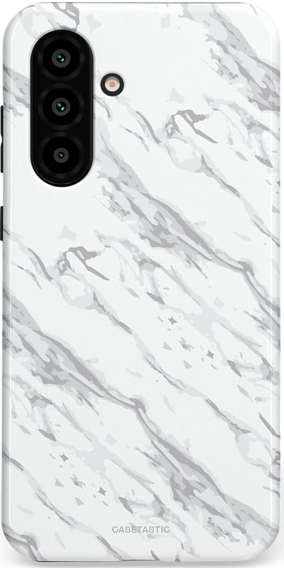 Casetastic hoesje geschikt voor Samsung Galaxy A36 / Samsung Galaxy A56 - Dubbellaagse bescherming - Arctisch Marmer - Fashion Case - Wit Lichtgrijs