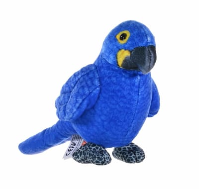 Wild Republic Macaw knuffel - blauw - pluche - 12 cm - vogels - tropische dieren