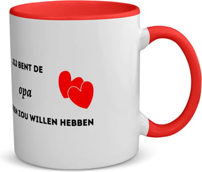 Akyol - jij bent de opa die iedereen zou willen hebben koffiemok - theemok - rood - Opa - geweldige opa - liefste opa - verjaardag - cadeau - kado - bedankje - geschenk - 350 ML inhoud
