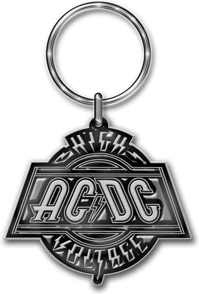 AC/DC - High Voltage Sleutelhanger - Zwart/Zilverkleurig