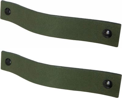 2x Leren handgrepen 'platte greep' - maat M (19 x 2,5 cm) - KAKI - incl. 3 kleuren schroefjes (handgreepjes - leren grepen - greepjes - leren lusjes) (handgreepjes - leren grepen - greepjes - leren lusjes)