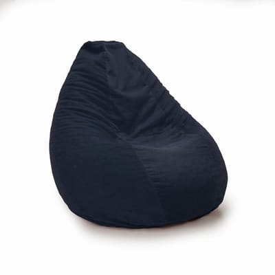 Drop & Sit - compacte zitzak - trendy rib (corduroy) - donker blauw - 180L met uitneembare binnenzak