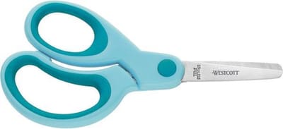 Westcott schaar - Kids - 13cm - soft grip - linkshandig - ronde punt - turquoise - AC-E21586