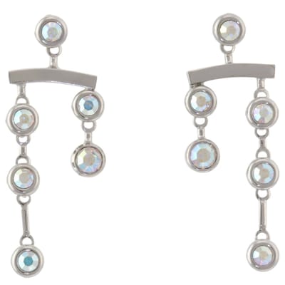 Behave - Oorbellen zilverkleur met AB kristal steentjes - nikkelvrij - 5,5 cm