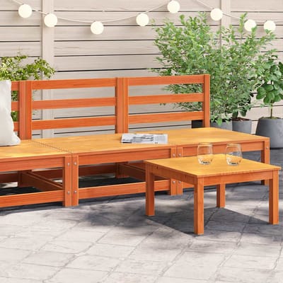 vidaXL - Tuinbank - zonder - armleuning - 2 - st - 70x70x67 - cm - grenenhout - wasbruin