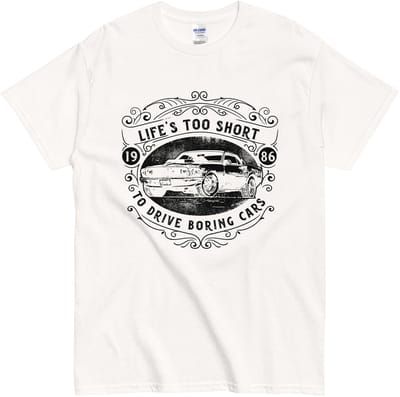 Vintage Muscle Car Tshirt - Vrouwen en Mannen - Grappige Quote - Voor Auto Fans - Wit - S