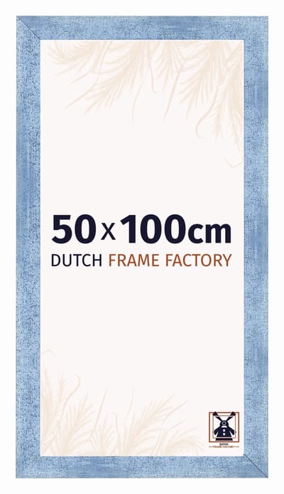 Fotolijst 50x100 cm - MDF - Helder Blauw Geveegd - Praag