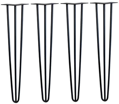 Jurrys Tafelpoten - 4 Stuks - Zwart - 3 Staaf - Haarspelt - Meubelpoten - Metaal - Salon tafel - 40.7cm Hoogte - Tv meubel