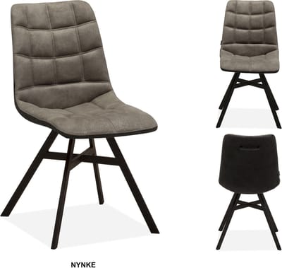 MX Sofa Eetkamer stoel Nynke - kleur: Antraciet - set van 2 stoelen