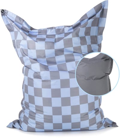 Lumaland XXL Zitzak Karo – 380L Reuze Bean Bag voor Binnen & Buiten, Voor Volwassenen en Kinderen, Waterdicht, Afwasbaar, EPS-vulling, 140×180 cm