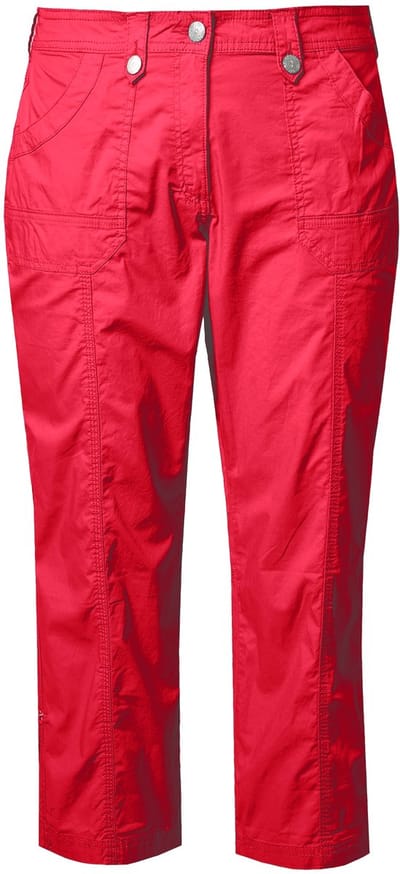Ulla Popken - Dames - 7/8-cargohose oprolbandje voor broekspijp - Rood - Maat 62