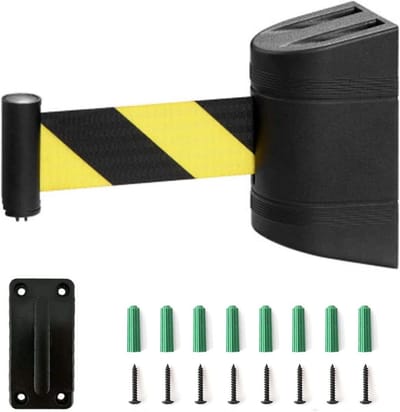 Veiligheidsbarrière Band - Afzetpaal Band - Toegang Beperken - Intrekbare Band - 2 tot 10 Meter - Zwart