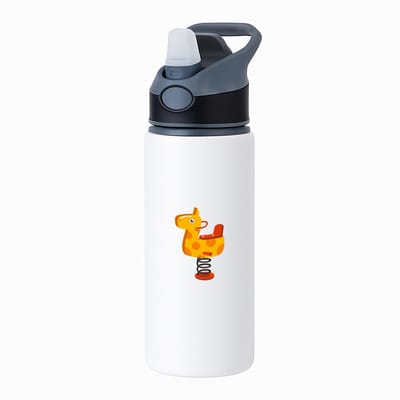 Hacebo® - Wipwap waterfles met rietje zwart - Kind - Kinderen - Speeltuin - speelgoed - dieren - water fles - 650ML