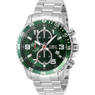 Invicta Specialty 69818 Herenhorloge - Quartz Uurwerk - Staal met Groene Wijzerplaat - 48 mm