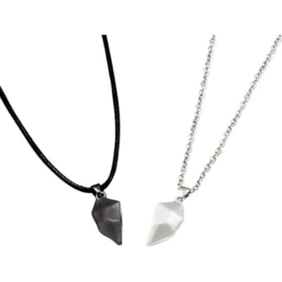 1 paire de colliers pour couples, collier assorti, 2 âmes, 1 cœur, chaîne de cou, collier de couple avec pierre à souhaits, cadeaux légers