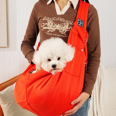 Sac de téléphone confortable pour chien Sac bandoulière pour animaux de compagnie Sac bandoulière portable pour voyage en extérieur Sac bandoulière pour chien et chiot Sac de transport pour animaux de compagnie orange