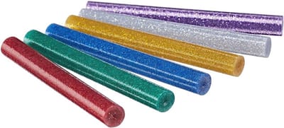 Set glitterlijmpistoolsticks in 6 kleuren - 30 stuks voor hotmelt knutselen en decoreren
