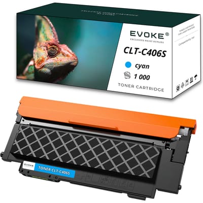 Evoke Compatibele Toner voor Samsung Clt-C406S Cltc406S Cyaan 1000 Pagina's Clx-3305Fn Clx-3300 Clx-3305Fn Clp-360