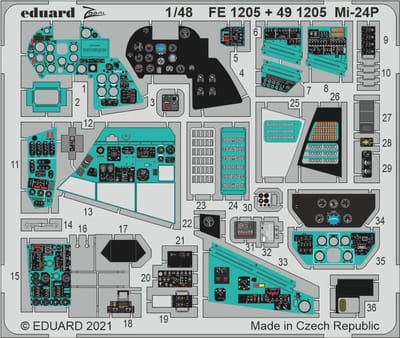 Eduard Modelbouwdecoratie - 491205 Interior for Mi-24P - Photo-etch