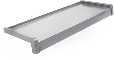 DQ-PP Vensterbank Staal + PVC-kleeffolie - 140 cm - Zilver RAL 9006 - Diepte 40 cm - Weerbestendig - Incl. PVC-eindkappen - Vensterbank - Buitenvensterbank - Buiten - Vensterbank - Buiten