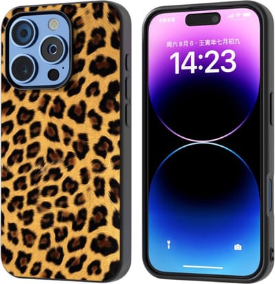 Coverup Hoesje - Geschikt voor iPhone 16 Pro Max Hoesje - Coverup Luipaard Leather Back Cover - Goud