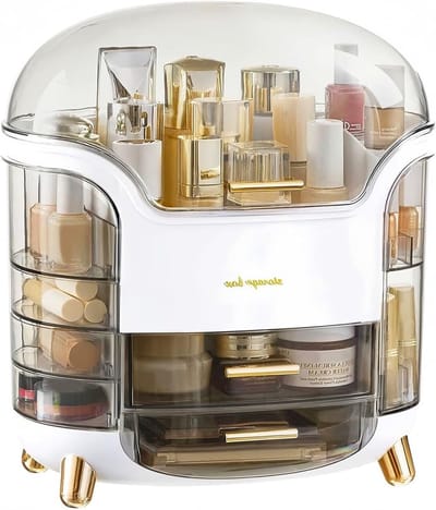 Transparante Make-up Opbergdoos met Deksel - Cosmetica Organizer voor Huidverzorging, Lades en Lippenstift, Stofdicht en Ruimtebesparend