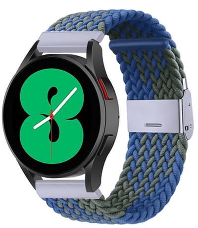 By Qubix - geschikt voor Huawei Watch GT 6 / GT 7 - 41mm - Braided nylon bandje - Groen / blauw