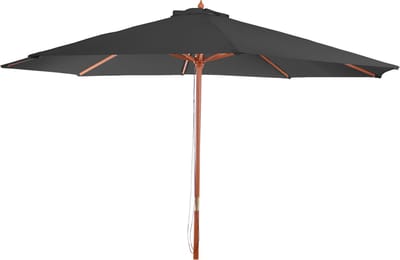 Parasol Florida, tuinparasol, marktparasol, Ø 3,5 m polyester/hout 7 kg ~ antraciet