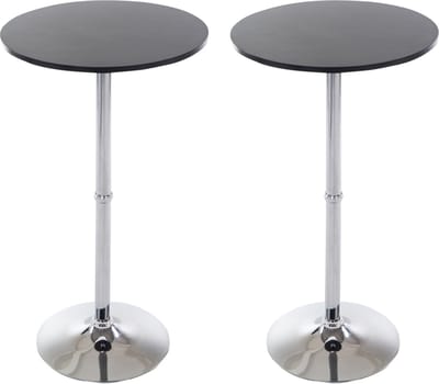 CLP Set van 2 metalen Statafels - Partytafel Bartafel - Hout - zwart