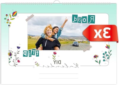 Fotokalenders A4 - jaarneutraal - bloemenachtergrond - persoonlijk cadeau, set van 3 - SnelShoppen