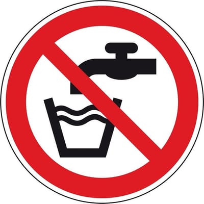 Geen drinkwater sticker - ISO 7010 - P005 200 mm