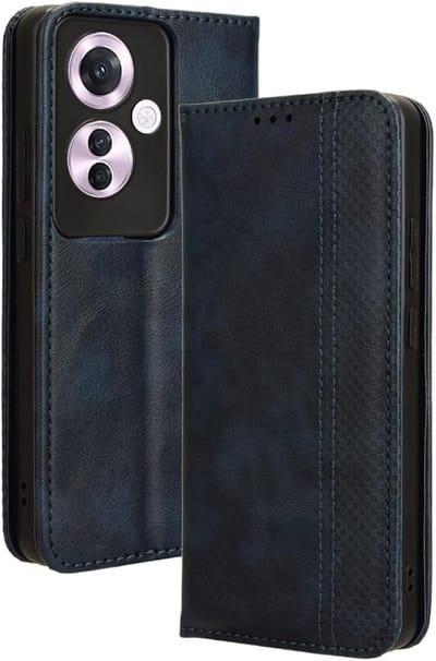 Geschikt voor Oppo Reno 11 F 5G - Magnetische Sluiting - Shell Book Design - Book Case Hoesje - Blauw