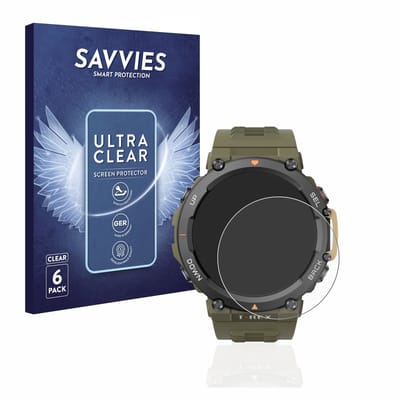 Savvies - Screenprotector voor Huami Amazfit T-Rex 2 - Folie Beschermfolie transparant 6 Stuks