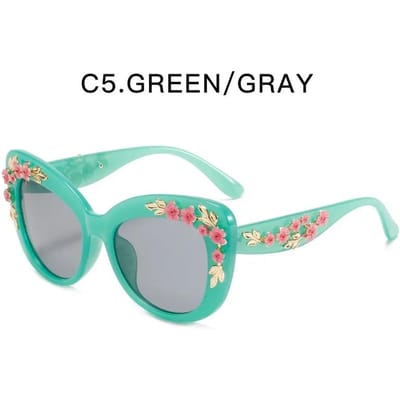 Mode Kattenoog Zonnebril Rozenbloem Vintage Dames Brillen Retro Persoonlijk Ontwerp Gafas De Sol