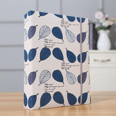 Stoffen fotoalbum Creatief Grote capaciteit Interleaf type Familiealbum Kinderen Groei Herinneringsboekje blauw