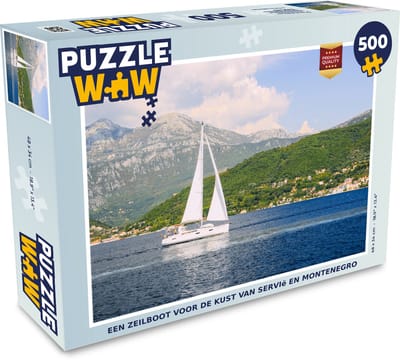 Puzzel Een zeilboot voor de kust van Servië en Montenegro - Legpuzzel - Puzzel 500 stukjes