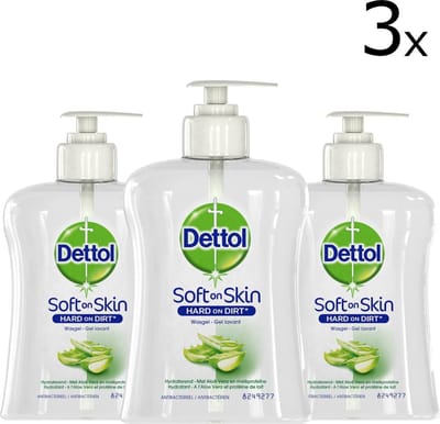 Dettol Handzeep - Verzachtend - Aloe Vera- 250ml x3
